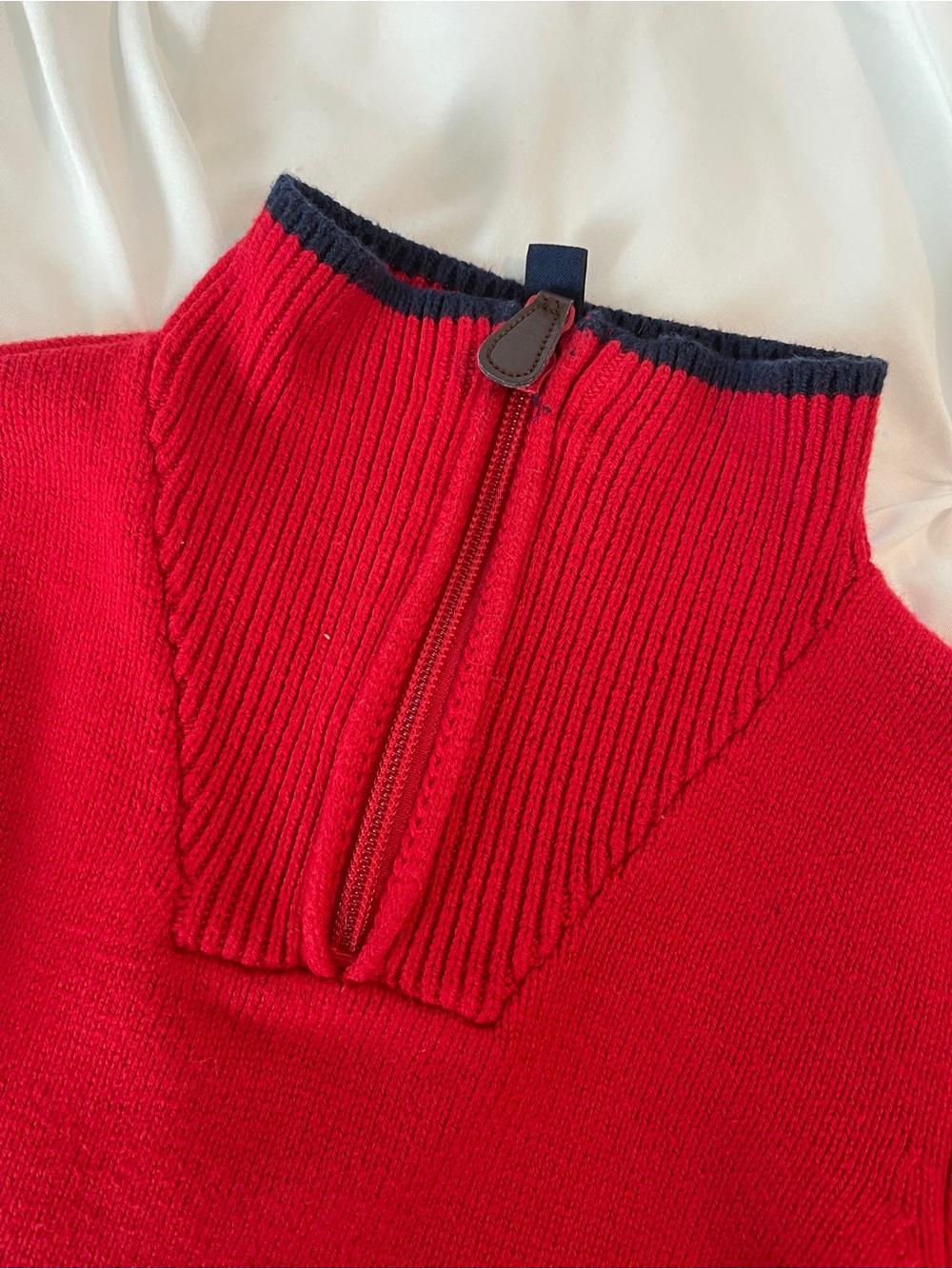Janie and Jack Green and Red Half-Zip Sweaters - Picture 5 of 12